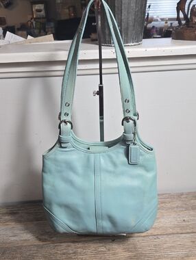 Coach Vintage Soho Slim Hobo Mint Blue Leather Shoulder Bag